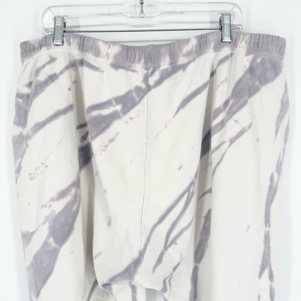 Good American Lilac/Grey Boyfriend Cotton Tie-Dye Classic Sweatpants Plus Size 5 - Picture 12 of 13